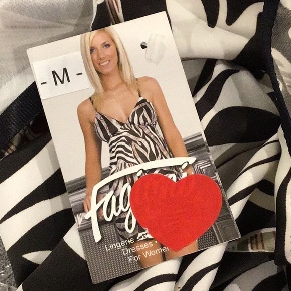 Nwt Fagioni animal print satin chemise slip dress medium - Picture 8 of 9